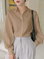 Kotty Beige Modern Spread Collar Casual Shirt