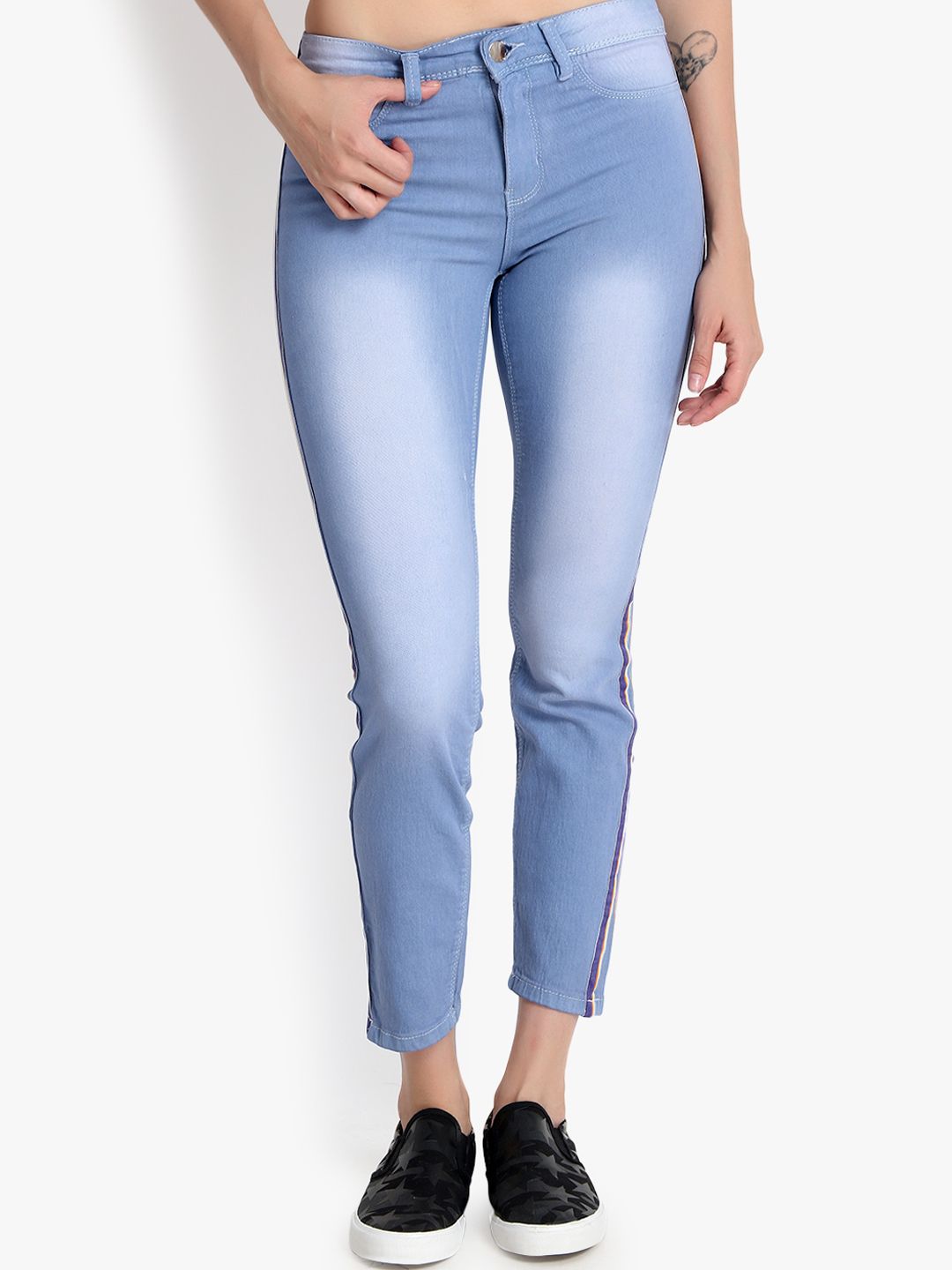 Kotty Women Blue Skinny Fit High-Rise Clean Look Stretchable Jeans