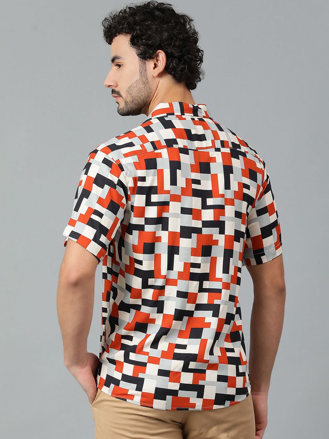 Kotty Men Geometric Printed Casual Shirt