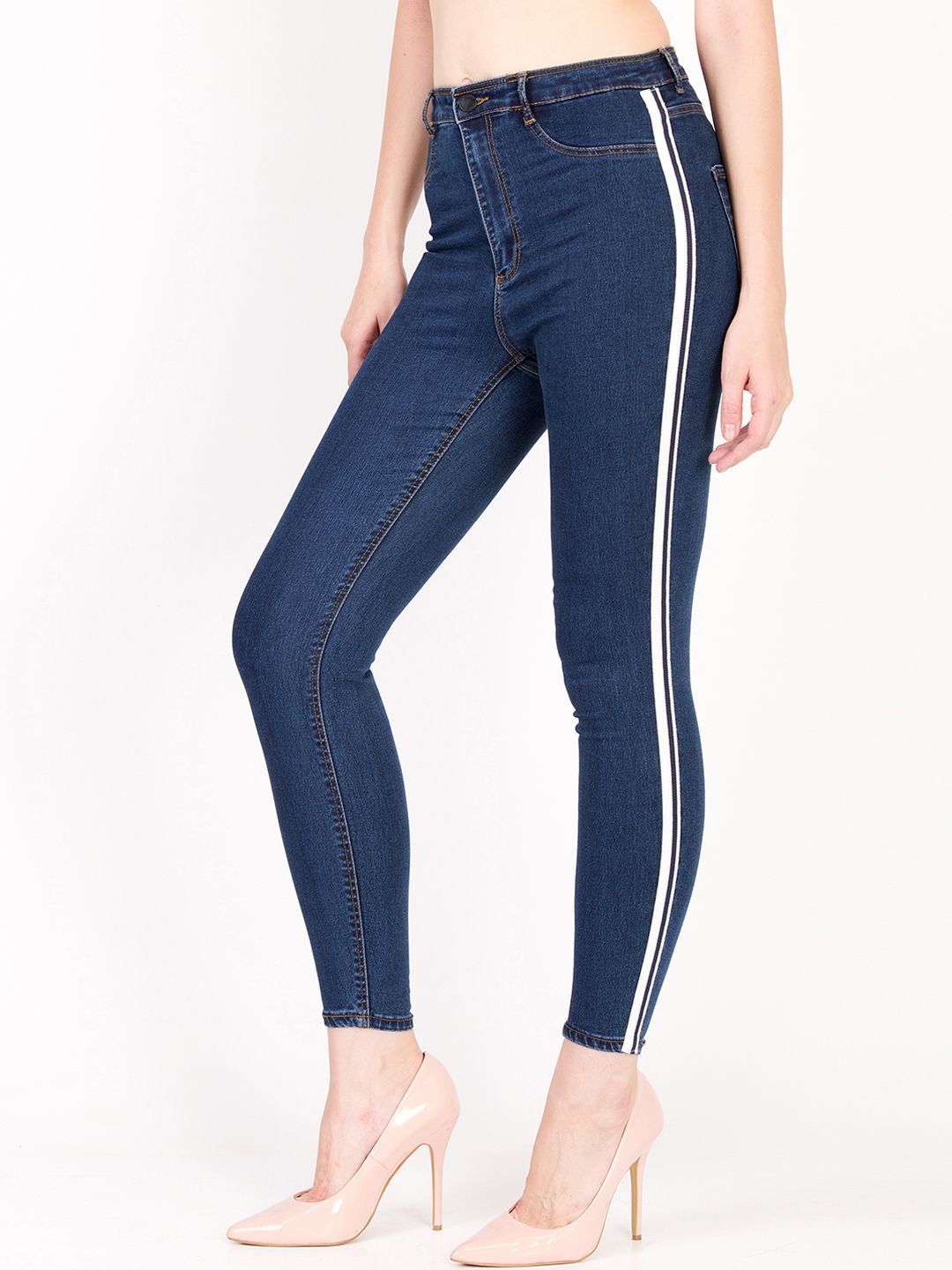 Kotty Women Navy Blue Skinny Fit High-Rise Clean Look Jeans