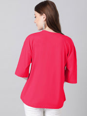 KOTTY Basics Basics Round Neck Drop-Shoulder Sleeves Oversized T-shirt