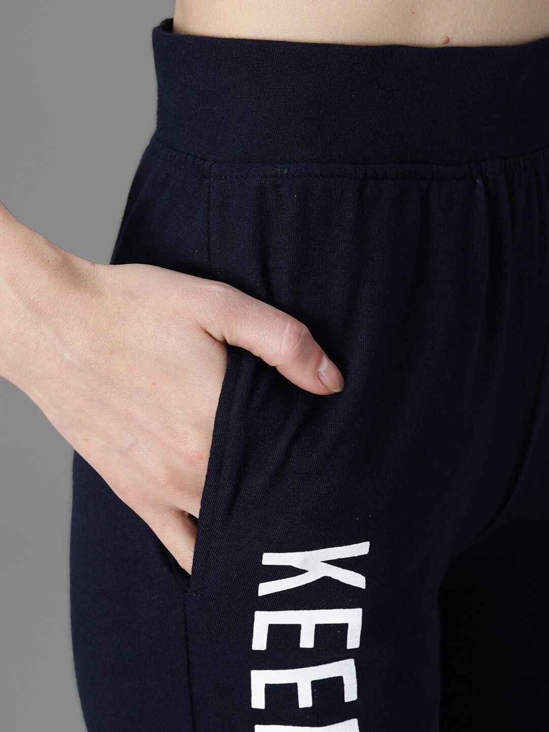 Kotty Women Navy Blue & White Printed Joggers