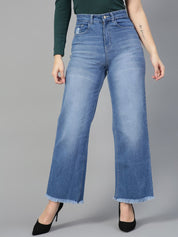 Kotty Women Jean Straight Fit High-Rise Light Fade Stretchable Jeans