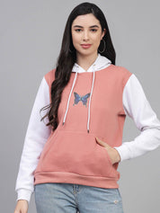 Kotty Women Multicoloured Butterfly Printed Hooded Sweatshirt
