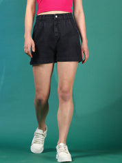 Stylecast X KOTTY Basics Women High-Rise Denim Shorts