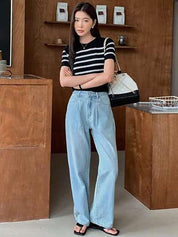 KOTTY Basics Women Wide Leg High-Rise Stretchable Jeans