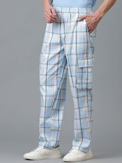 Kotty Men Checked Relaxed Low-Rise Easy Wash Trousers