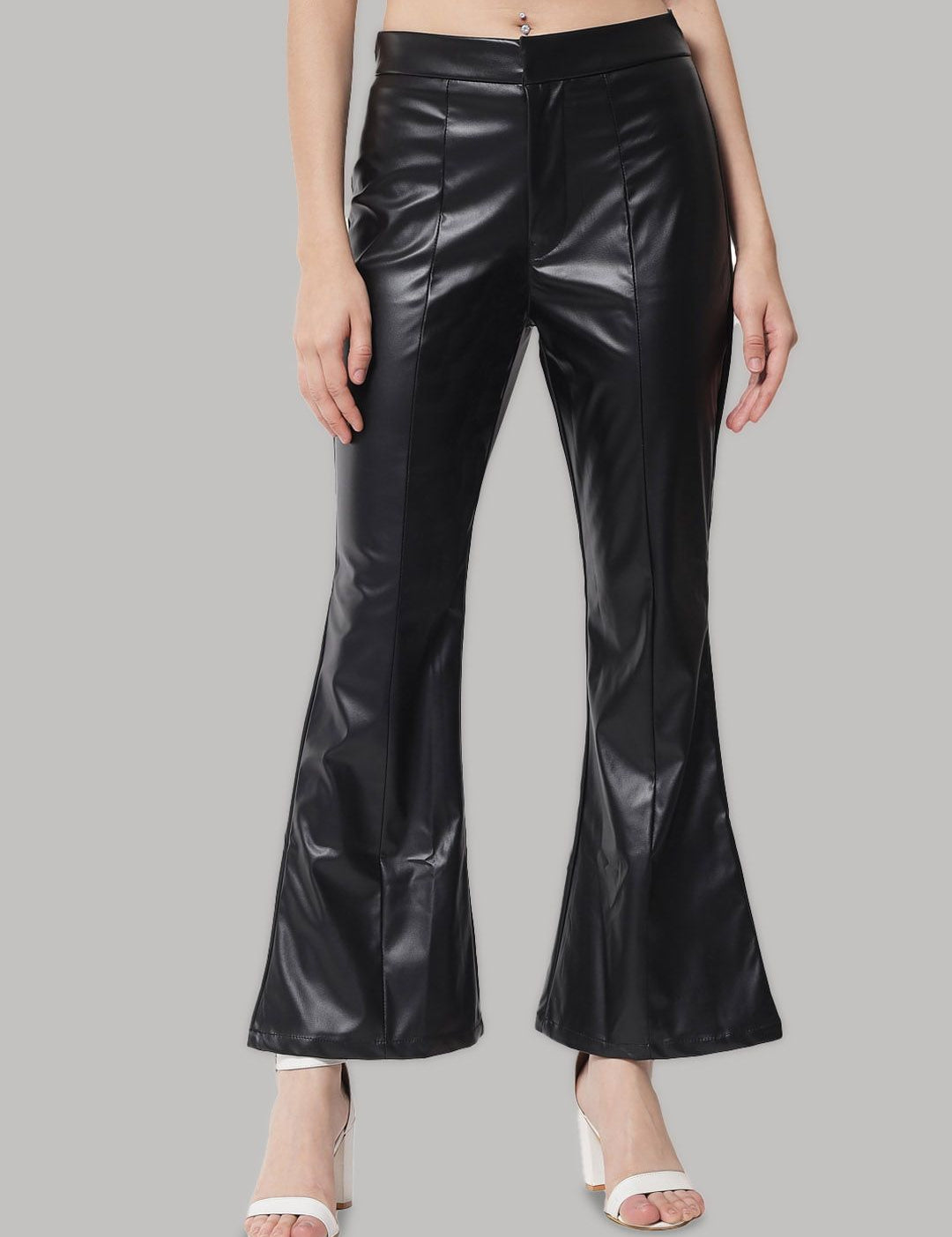Kotty Women Relaxed Flared High-Rise Trousers