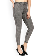 Kotty Women Charcoal Skinny Fit High-Rise Clean Look Jeans