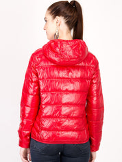 Kotty Women Red Solid Insulator Hooded Puffer Jacket