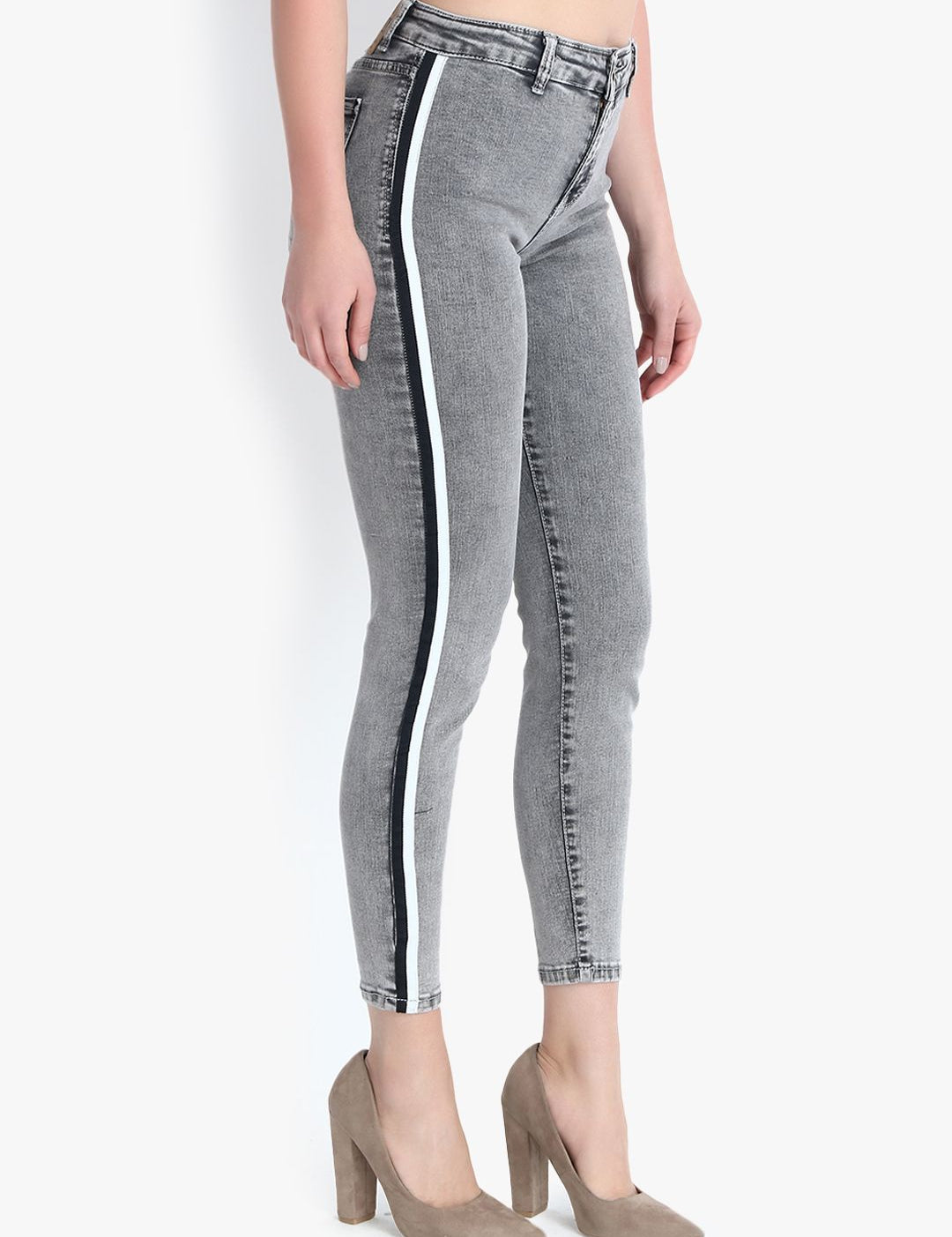 Kotty Women Grey Skinny Fit High-Rise Clean Look Jeans
