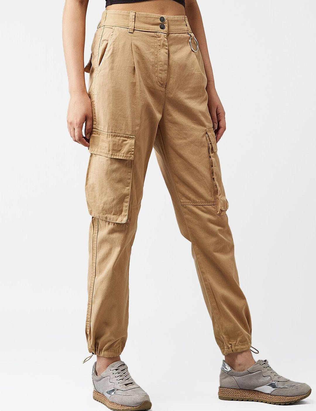 Kotty Women Beige Skinny Fit High-Rise Clean Look Jeans