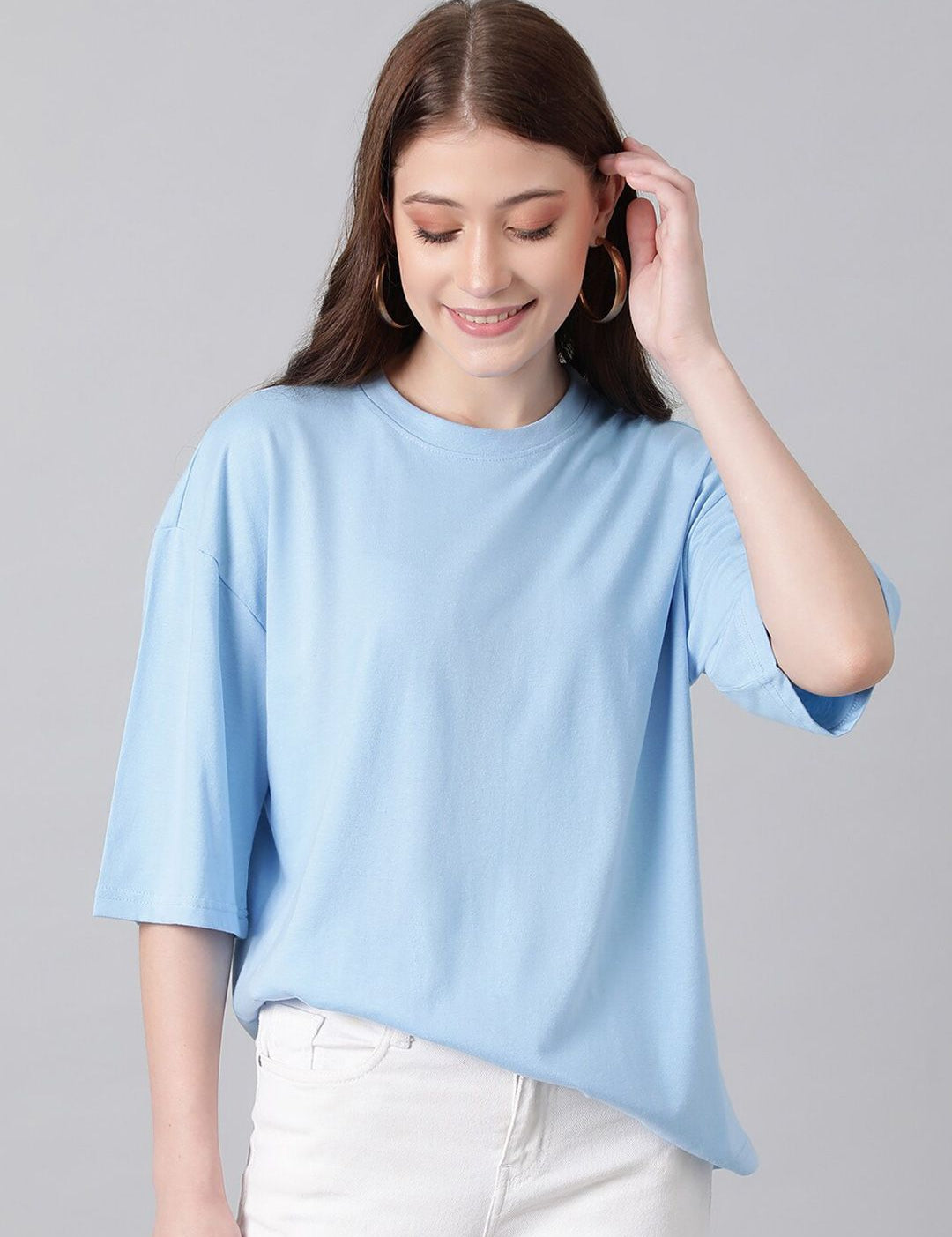 KOTTY Basics Basics Drop Shoulder Sleeves Oversized T-shirt