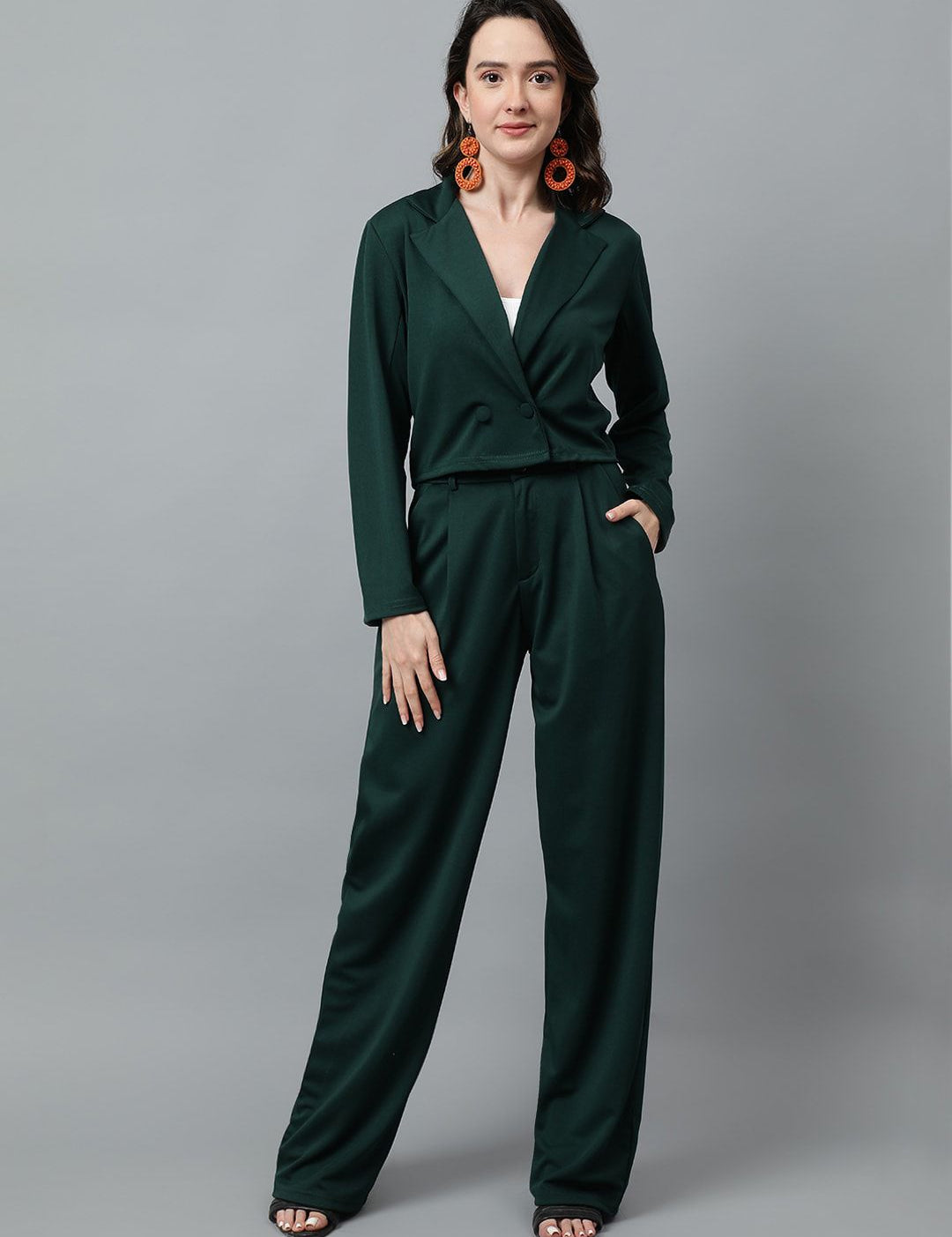 KOTTY BIZwear Basics Notched Lapel Collar Coat With Trousers