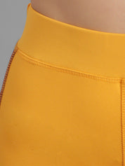 Kotty Women Yellow & Maroon Colourblocked Ankle-Length Tights