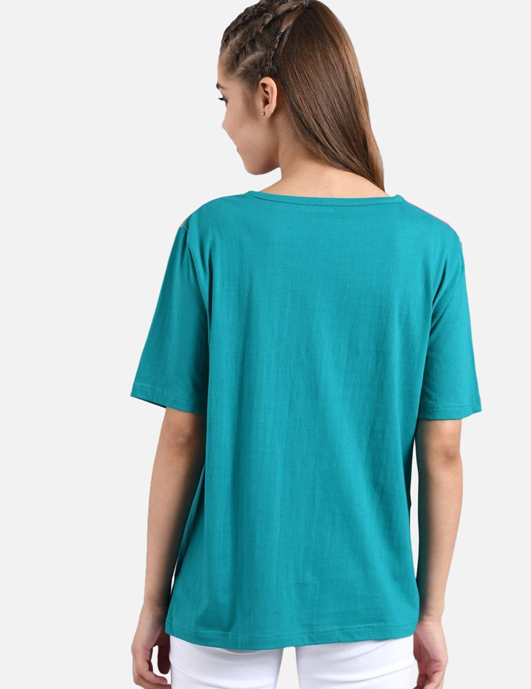 Kotty Women Multicoloured Colourblocked Round Neck T-shirt