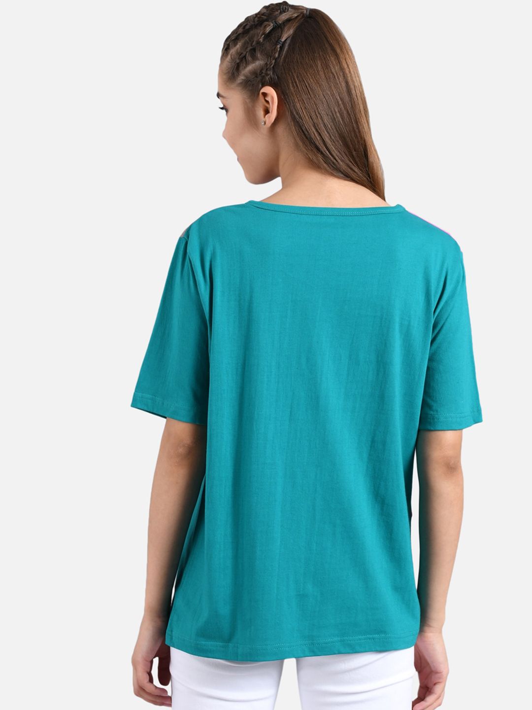 Kotty Women Multicoloured Colourblocked Round Neck T-shirt