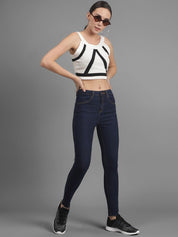 Kotty Women Navy Blue Super Skinny Fit Mid-Rise Clean Look Jeans