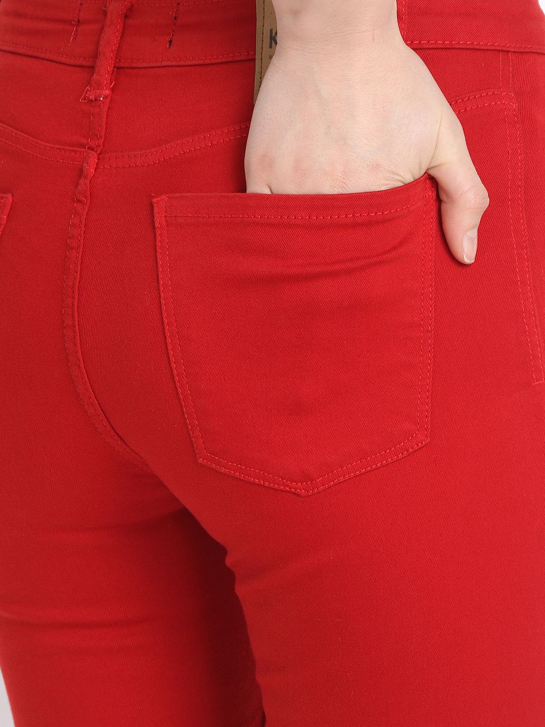 Kotty Women Red Skinny Fit High-Rise Clean Look Jeans