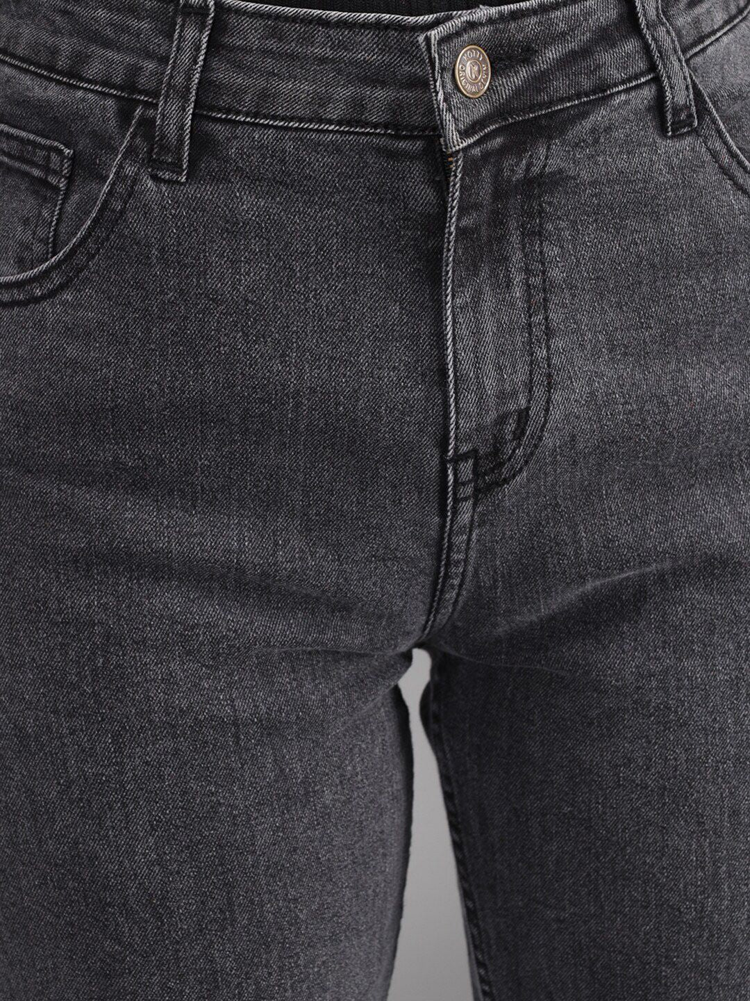 Kotty Women Charcoal Grey Slim Fit High-Rise Jeans