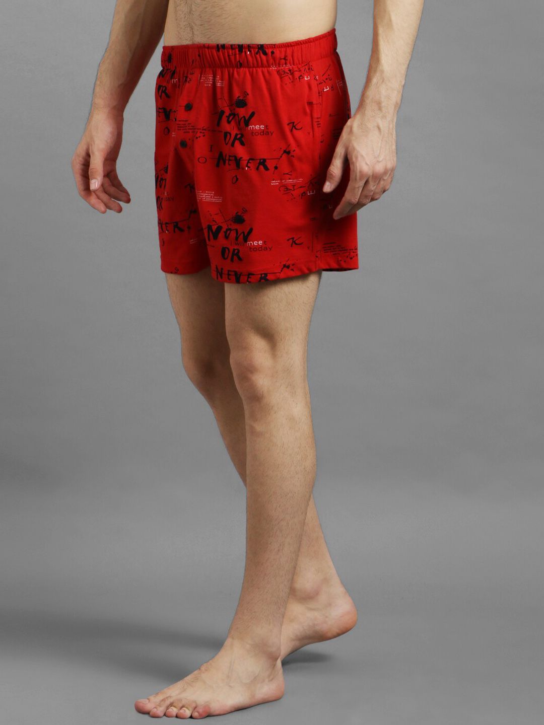 Kotty Men Red & Black Printed Boxer