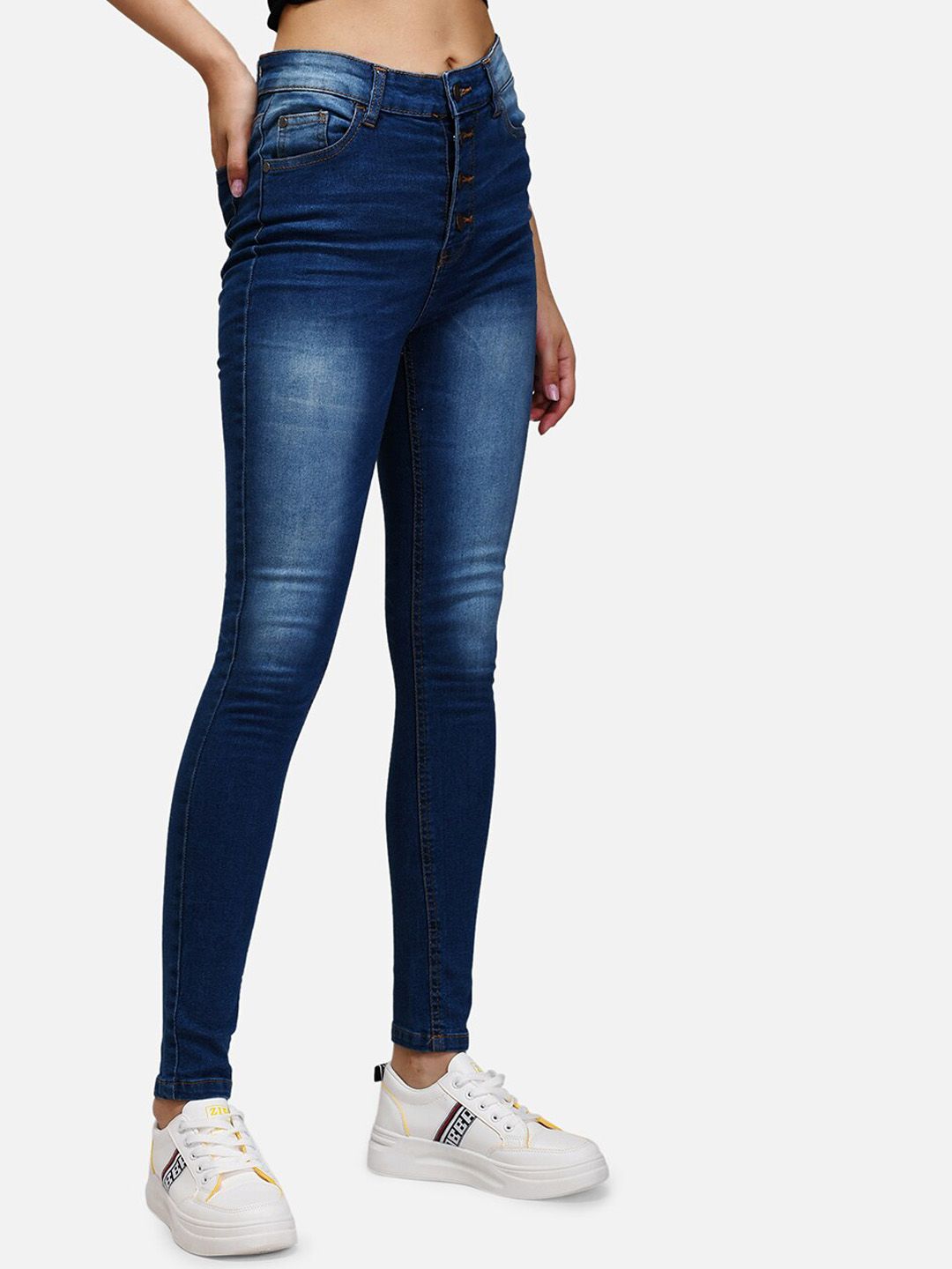 Kotty Women Blue Skinny Fit High-Rise Clean Look Jeans