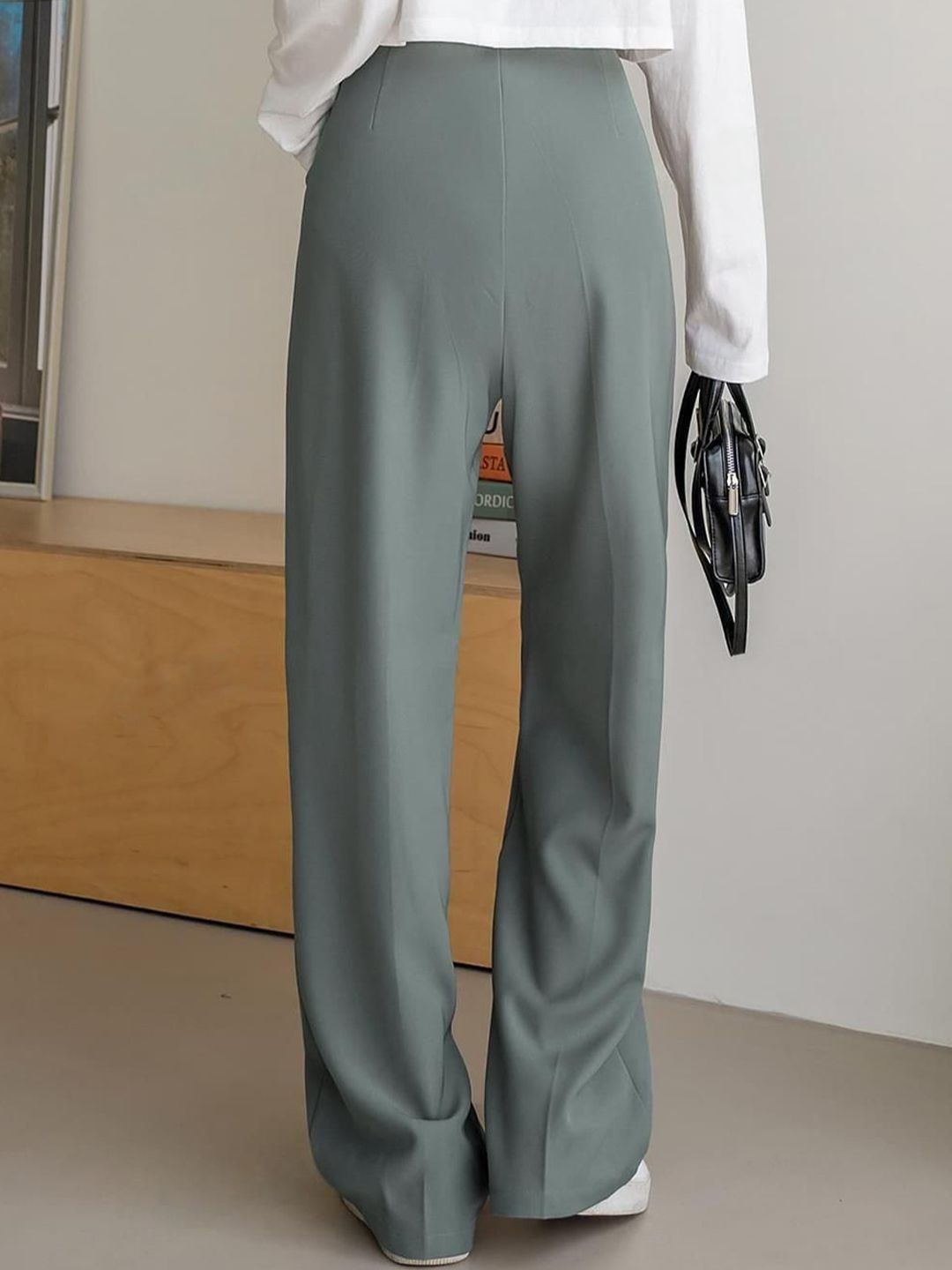 KOTTY BIZwear Women Straight Fit High-Rise Easy Wash Trousers