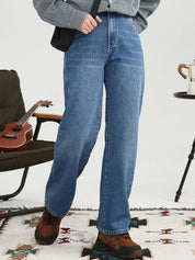 Kotty Women Jean Straight Fit High-Rise Light Fade Stretchable Jeans