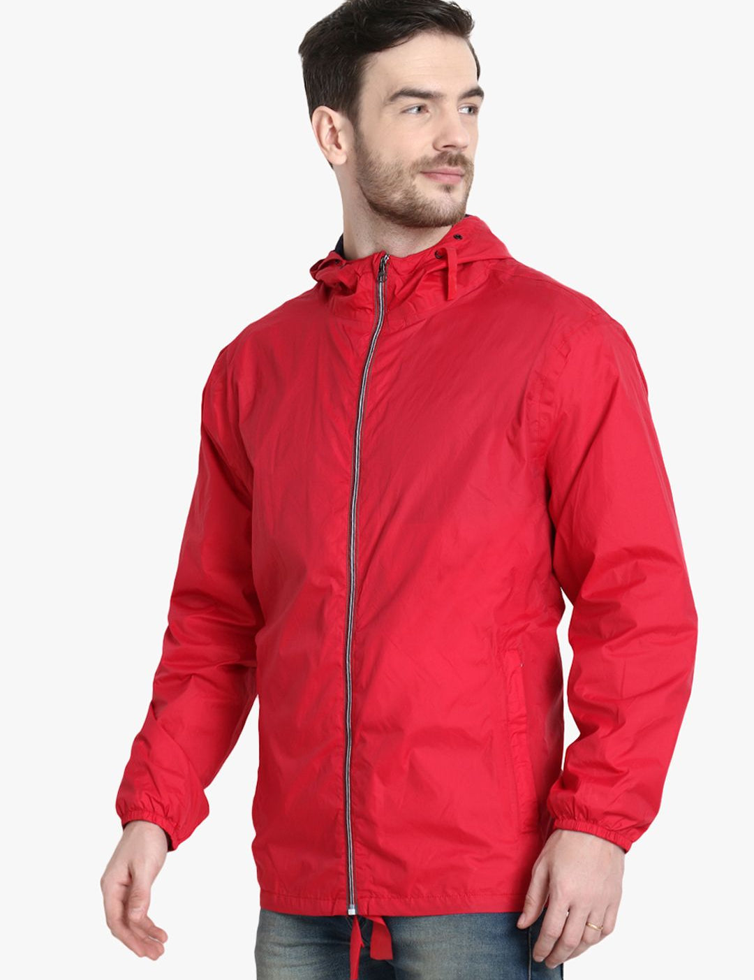 Kotty Men Red Solid Windcheater Padded Jacket