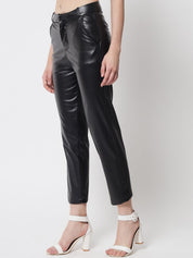 Kotty Women Black Relaxed Straight Fit Trousers