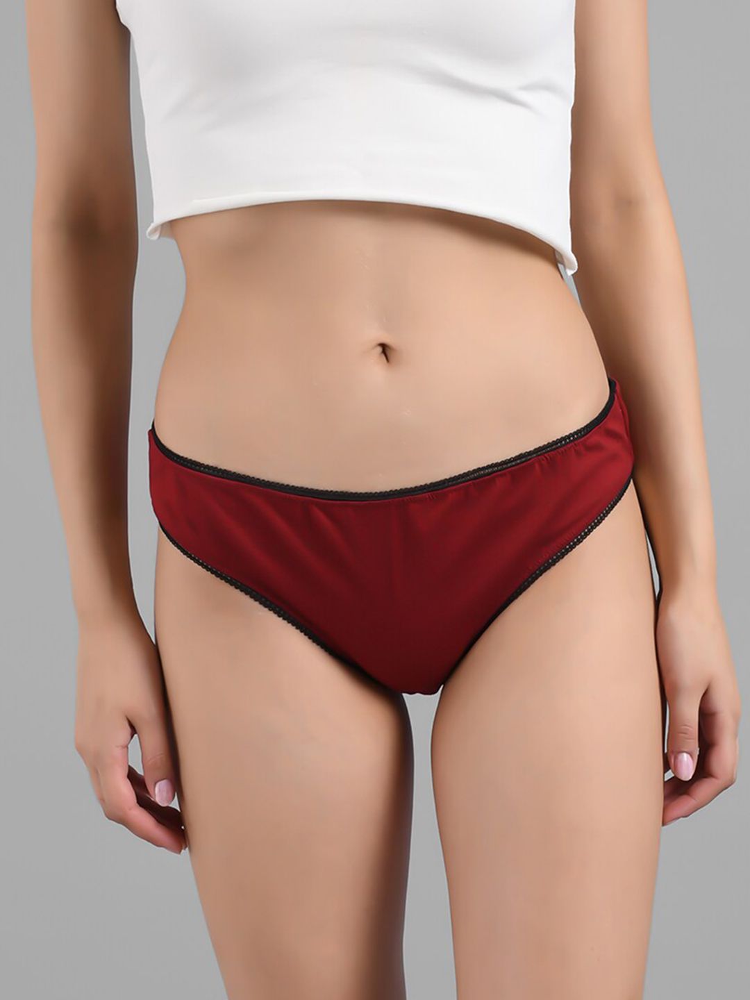 Kotty Women Maroon Solid Hipster Briefs KTTWOMENSPANTY20