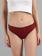 Kotty Women Maroon Solid Hipster Briefs KTTWOMENSPANTY20