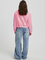 Kotty Stand Collar Fleece Bomber Jacket