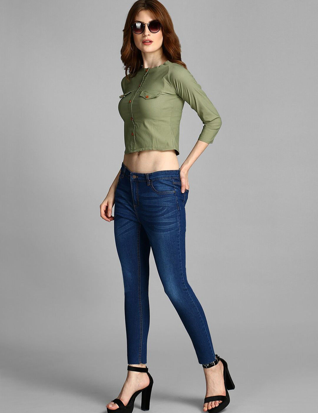 Kotty Women Blue Skinny Fit Mid-Rise Clean Look Jeans