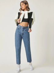 Kotty Women Blue High-Rise Slash Knee Jeans