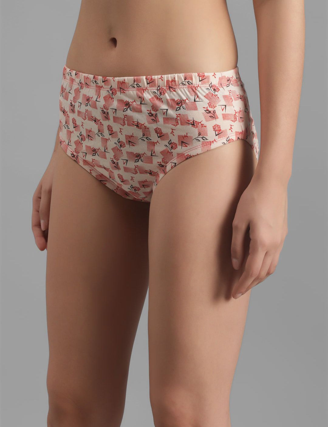 Kotty Women Off White & Pink Printed Hipster Briefs KTTWOMENSPANTY377