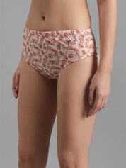 Kotty Women Off White & Pink Printed Hipster Briefs KTTWOMENSPANTY377
