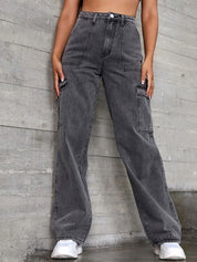 Kotty Women Straight Fit High-Rise Stretchable Cotton Jeans