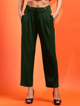 Kotty Women Relaxed High-Rise Easy Wash Pleated Peg Trousers