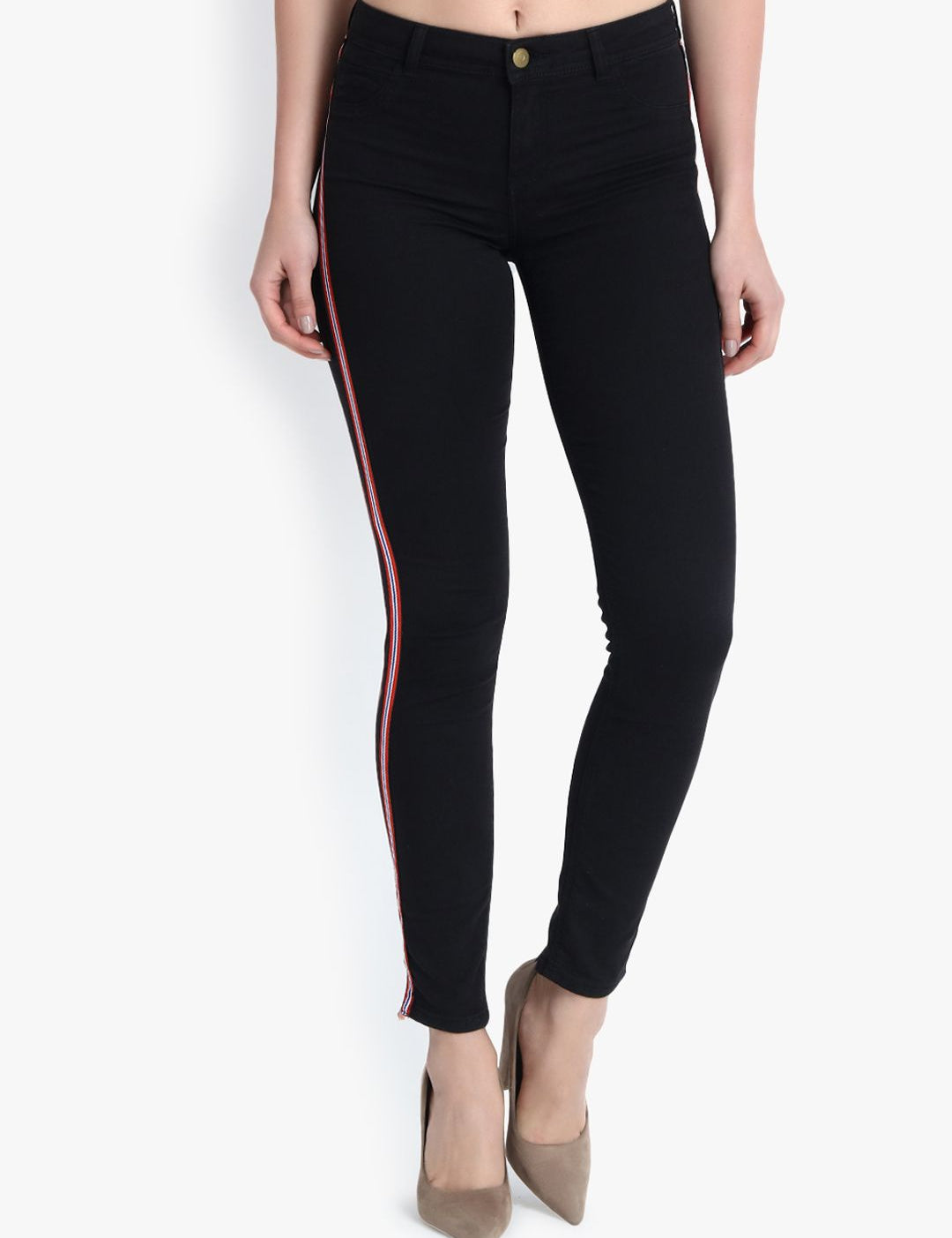 Kotty Women Black Skinny Fit High-Rise Clean Look Stretchable Jeans