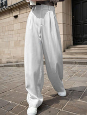 Kotty Women Relaxed Straight Leg Straight Fit High-Rise Easy Wash Trousers