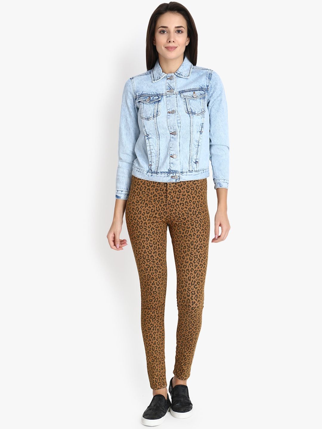 Kotty Women Blue Solid Denim Jacket