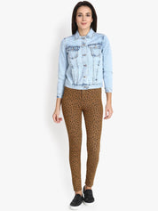 Kotty Women Blue Solid Denim Jacket