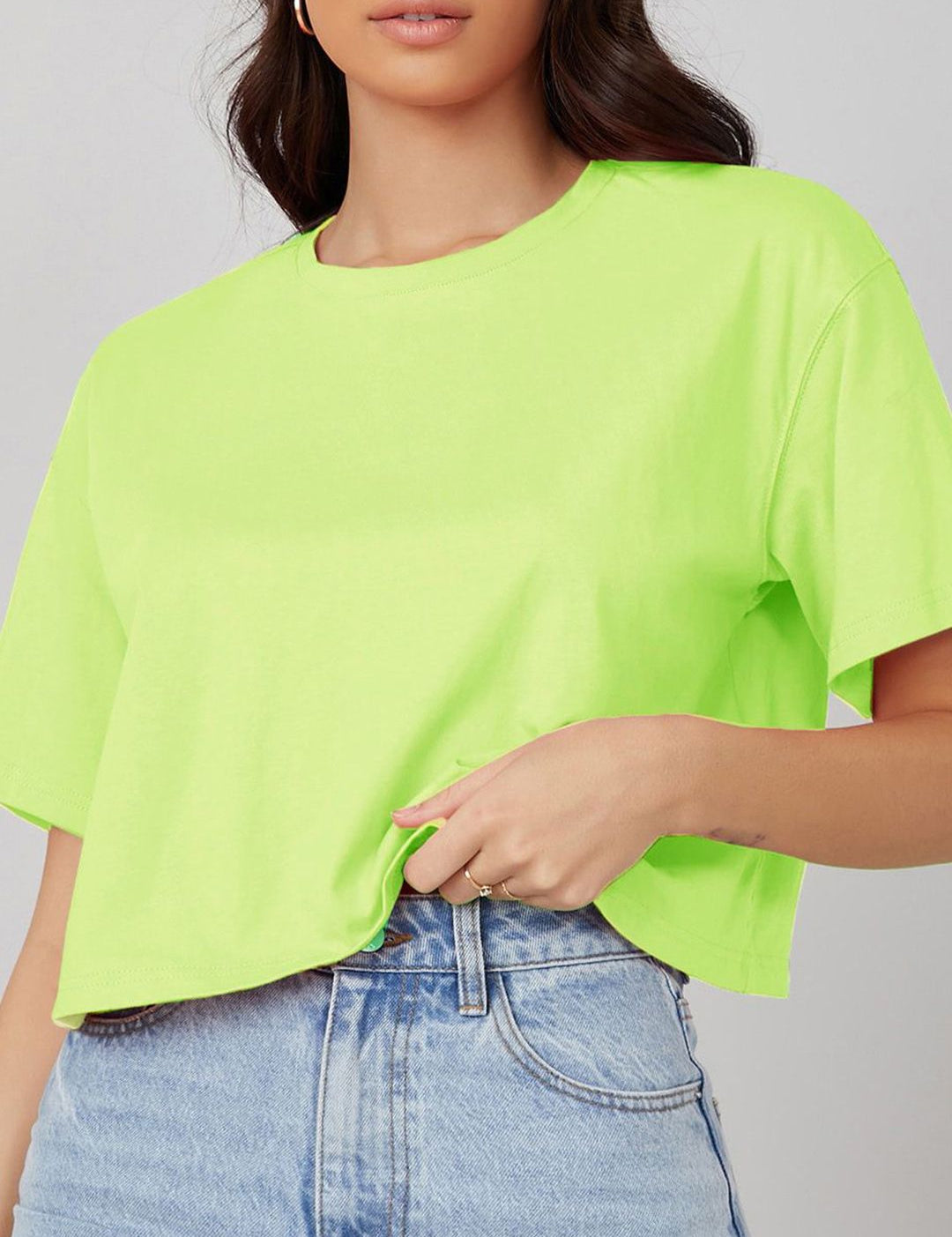 KOTTY Basics Women Solid Round Neck  Oversized T-shirt