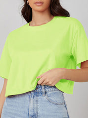 KOTTY Basics Women Solid Round Neck  Oversized T-shirt