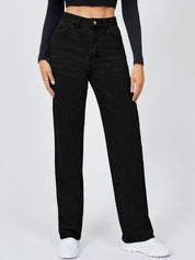 KOTTY Basics Women Jean Straight Fit High-Rise Clean Look Slash Knee Stretchable Jeans