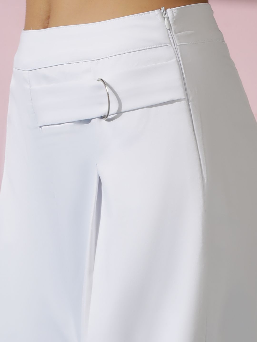 Kotty Women Relaxed Straight Fit High-Rise Easy Wash Wide Leg Trousers