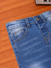 Kotty Girls Blue Jean Regular Fit Light Fade Stretchable Jeans
