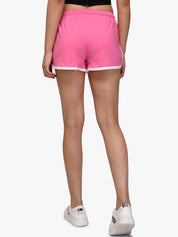 Kotty Women Pink & White Colourblocked Slim Fit Hot Pants