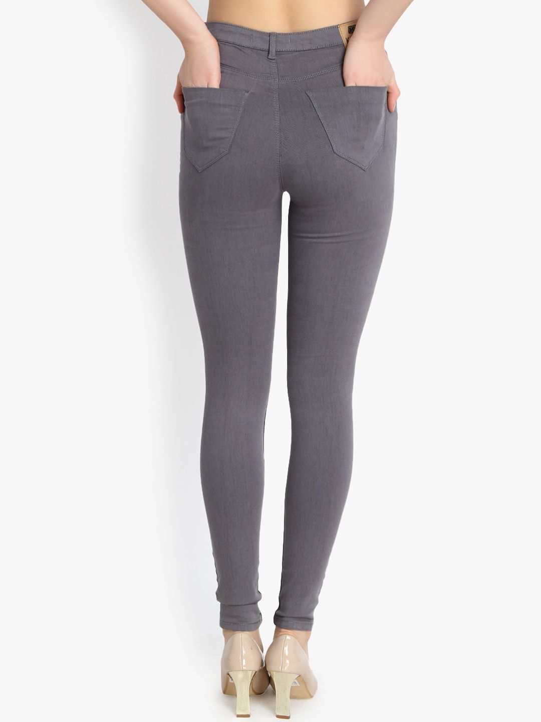 Kotty Women Grey Skinny Fit High-Rise Clean Look Stretchable Jeans